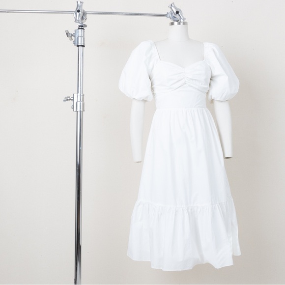 English Factory White Puff Sleeve Dress - Picture 1 of 6